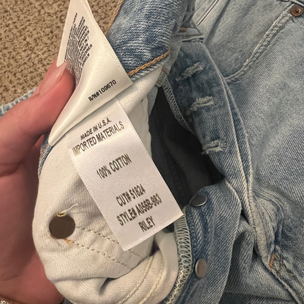 Agolde Riley straight legged light denim size 26 - Picture 4 of 4